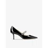 Jimmy Choo Bing 65mm Crystal-embellished Patent-leather Pumps In Black
