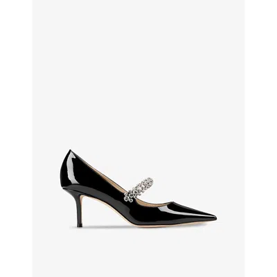 JIMMY CHOO WOMENS BING 65 PATENT-LEATHER HEELED MULES BLACK EUR 39 / 6 UK