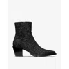 Jimmy Choo Cece Ab 60mm Glitter Ankle Boots In Black