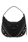 Jimmy Choo Small Bar Hobo Pearl-embellished Leather Shoulder Bag In Black
