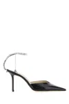 Jimmy Choo Saeda 100 Bbg Pump Glitter Platinum In Black