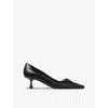 Jimmy Choo Scarlett Leather Lace-up Kitten Heel Pumps In Black