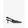 Jimmy Choo Amel 50 Crystal-embellished Mesh And Satin Pointed-toe Slingback Pumps In Black/crystal