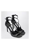Jimmy Choo Square Toe High Heel Sandals In Black