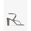 Jimmy Choo Azie 85mm Crystal Sandals In Black/smoke