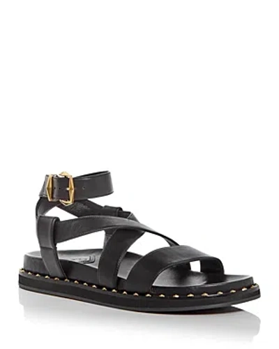 Jimmy Choo Blaise Leather Sandals In Black/gold