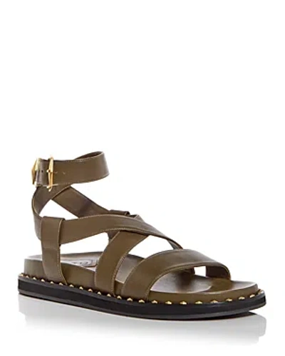 Jimmy Choo Blaise Leather Sandals In Green