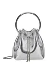 Jimmy Choo Bon Bon Metallic Handbag With Metal Bracelet Handle And Chain-link Shoulder Strap In Leather Woman