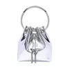 Jimmy Choo Structured Metallic Bucket Bag With Circular Handles