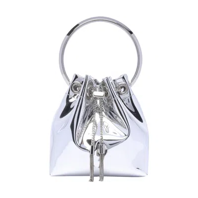 Jimmy Choo Women Bon Bon Bucket Bag In Silver