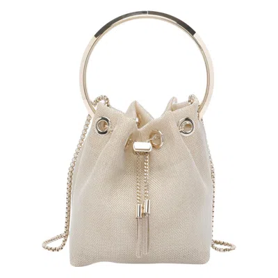 Jimmy Choo Women Bon Bon Bucket Bag In White