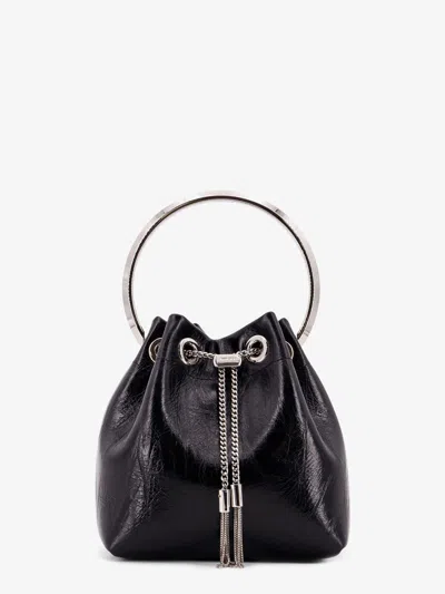 Jimmy Choo Women Bon Bon Leather Handbag In Black
