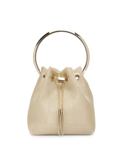 Jimmy Choo Women's Bon Bon Metallic Mesh Bag In Champagne Light Gold