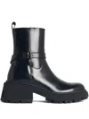 Jimmy Choo Black Decorative Buckle Boots In Black