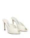 Jimmy Choo Brigitte 100 Patent Leather Mules In White