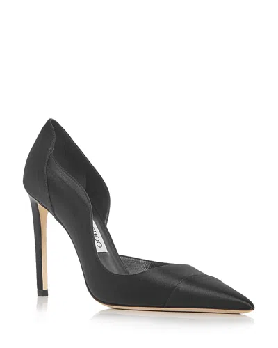 Jimmy Choo Brigitte 100 Satin Pumps In Black