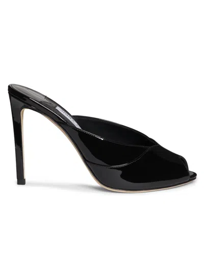 Jimmy Choo 100mm Brigitte Patent Leather Mule Pumps In Black