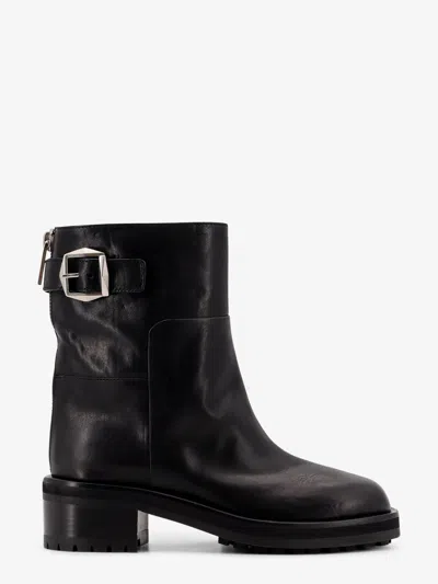 Jimmy Choo Women Brooklyn Ab 50 Leather Boots With Adjustable Strap In Black