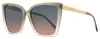 Jimmy Choo Women's Butterfly Sunglasses Lessie Konff Nude Glitter 56mm In Multi