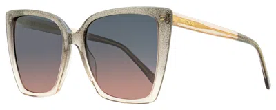 Jimmy Choo Women's Butterfly Sunglasses Lessie Konff Nude Glitter 56mm In Multi