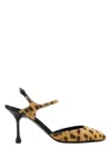 Jimmy Choo 'pixie' Brown Pumps With High Sculpted Heel And All-over Leopard Print
