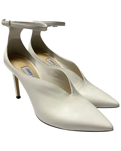 Jimmy Choo Women's Calfskin Leather Sonia 85 Pointy Toe Pump (authentic Pre-  Loved) In Neutral