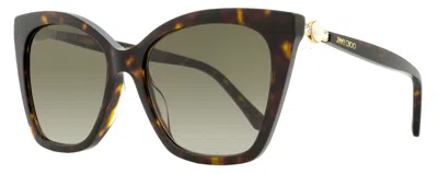 Jimmy Choo Women's Cat Eye Sunglasses Rua /g 086ha Havana 56mm In Multi