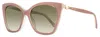 Jimmy Choo Women's Cat Eye Sunglasses Rua /g Y9aha Nude 56mm In Multi