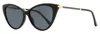 Jimmy Choo Women's Cat Eye Sunglasses Val 807ir Black/gold 57mm In Multi