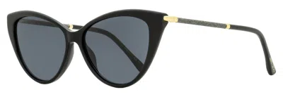 Jimmy Choo Women's Cat Eye Sunglasses Val 807ir Black/gold 57mm In Multi