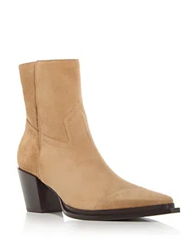 Jimmy Choo Glittered Western Style Ankle Boots In Beige