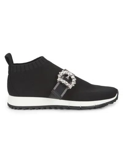 Jimmy Choo Women's Cheri Rhinestone Buckle Knit Sneakers