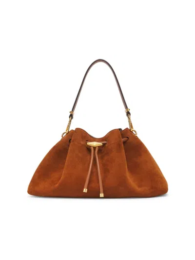 Jimmy Choo Women's Cinch Suede Bucket Bag In Tan Gold