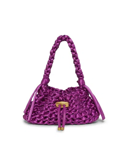 Jimmy Choo Women's Cinch Woven Satin Top Handle Bag