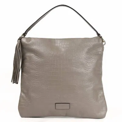 Jimmy Choo Women's Croc-embossed Leather Soft Hobo Bag In Sand