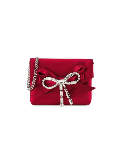 Jimmy Choo Women's Crystal-bow Satin Card Case