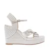 Jimmy Choo Leather Strappy Wedge Sandals In Silver