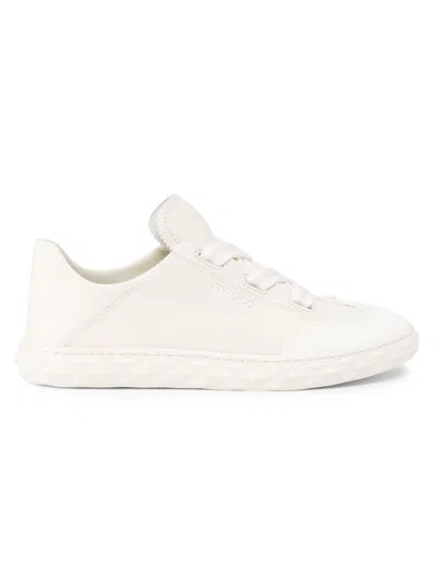 Jimmy Choo Diamond Flex Lightweight Leather Trainers With Collapsible Heel In Neutral