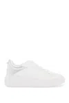 Jimmy Choo Low Top Leather Sneakers With Metallic Heel In White
