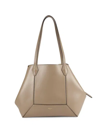 Jimmy Choo Women's Diamond Medium Leather Tote Bag In Taupe