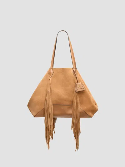 Jimmy Choo Women's Diamond Suede Tote Bag In Toffee Gold