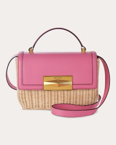 Jimmy Choo Women's Diamond Top-handle Bag In Natural/candy Pink/gold