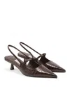 Jimmy Choo Slingback With Buckle And Crocodile Texture In Brown