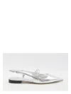 Jimmy Choo Pointed Toe Metallic Leather Sling Back Ballerina In Metallic