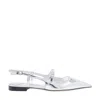 Jimmy Choo Pointed Toe Metallic Leather Sling Back Ballerina