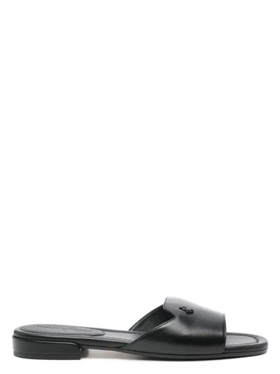 JIMMY CHOO WOMEN'S DINA FLAT LEATHER SANDALS