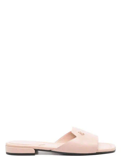 JIMMY CHOO WOMEN'S DINA FLAT LEATHER SANDALS