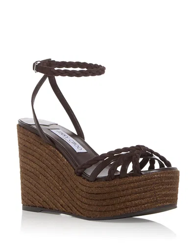 Jimmy Choo Women's Dree 100 Espadrille Wedge Sandals In Brown