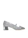 Jimmy Choo Women Elisa Glitter Fabric Pumps In Silver