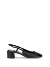 Jimmy Choo Patent Leather Pumps With Slingback And Decorative Button In Black